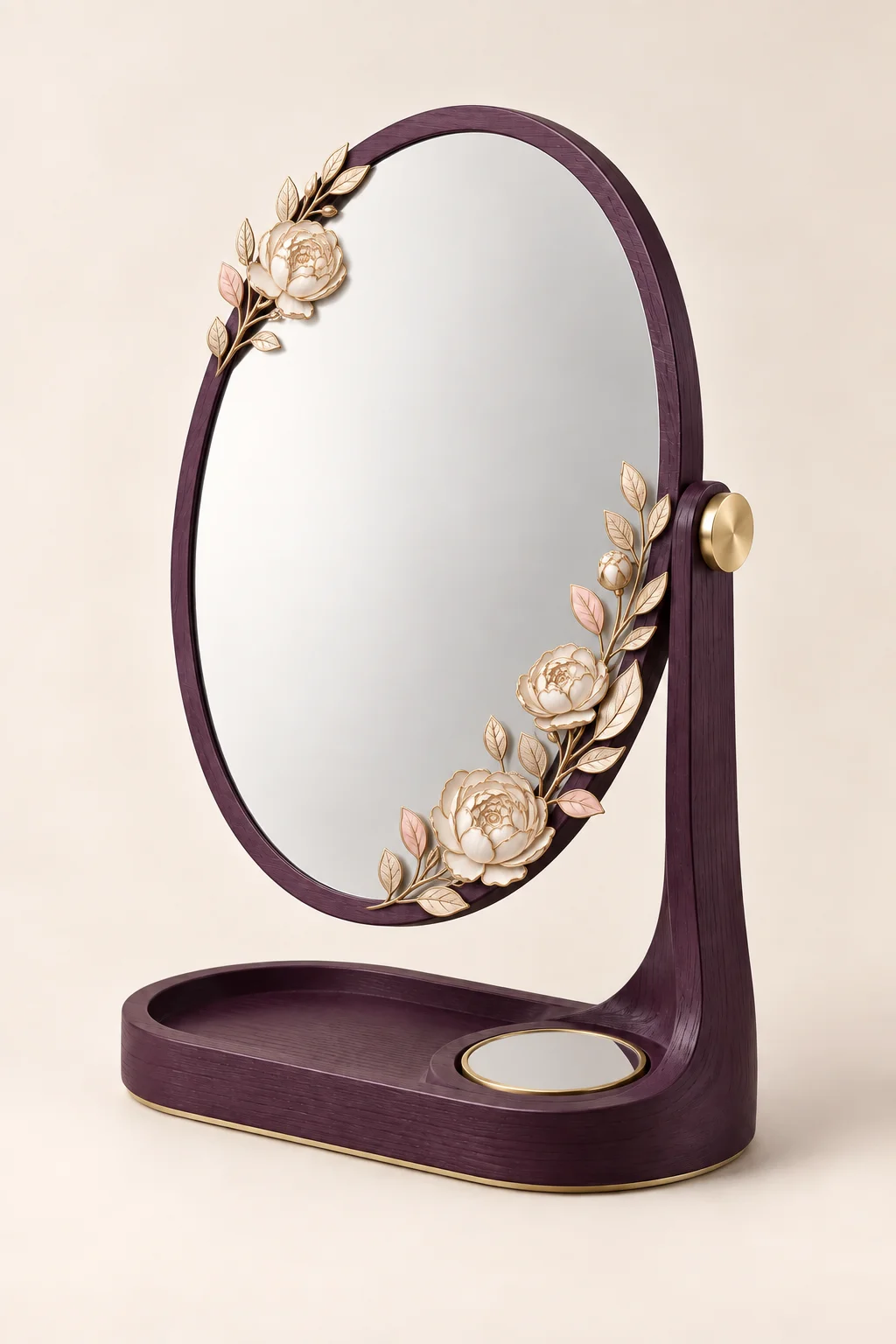 Mirror No. 01 — Signature · Aubergine, Front view